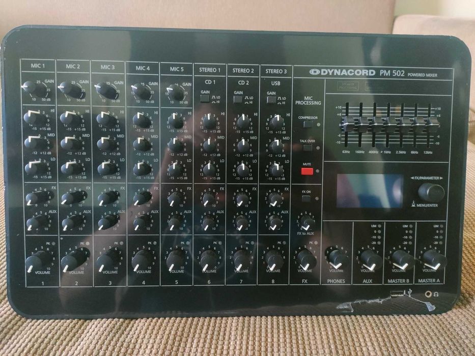 Mixer Mackie cfx12 (3potentiometre defecte) Dynacord pm 502 de 2x450w ca 1000-1