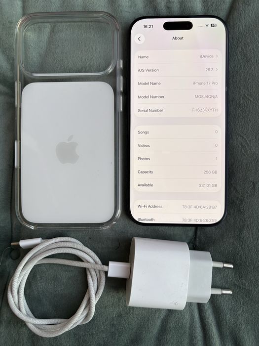 iPhone 17 Pro Blue, 100% baterie