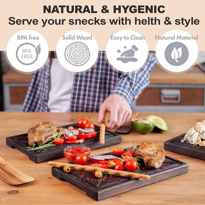 TESLYAR Дъска за стек, дъбова дървесина, 30x20см