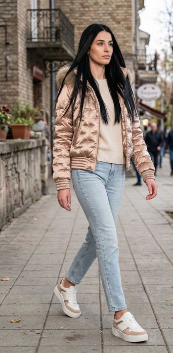 Спортно яке в златист цвят