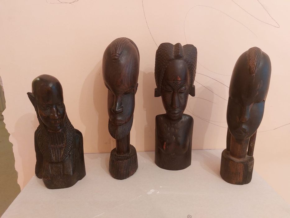 Accesorii decorațiuni set lot vintage colectie lemn Africa 1950