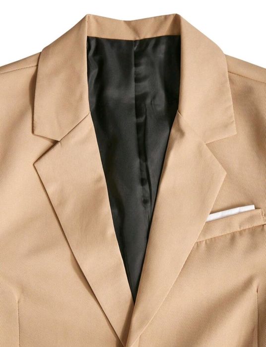 Мъжки модерен костюм Manfinity slim fit в бежово