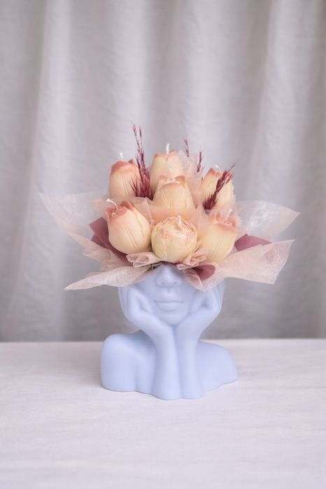 Букет от соеви свещи,цветница,Великден