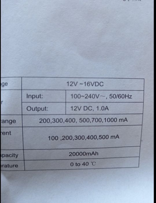 Зарядное устройство 12 вольт-OPUS-20000mah