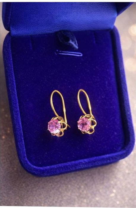 Серьги серебро с позолотой и фианитами