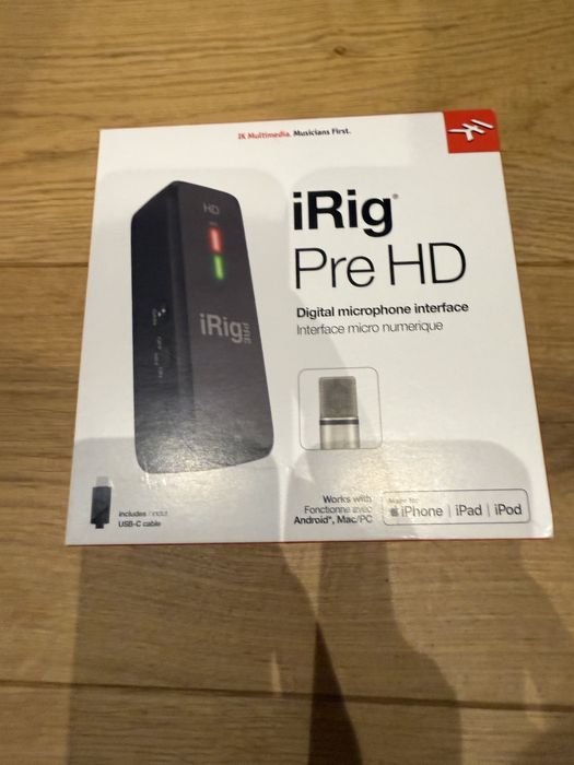 iRig Pre HD аудио интерфейс, XLR, USB, 20-20000 Hz, черен