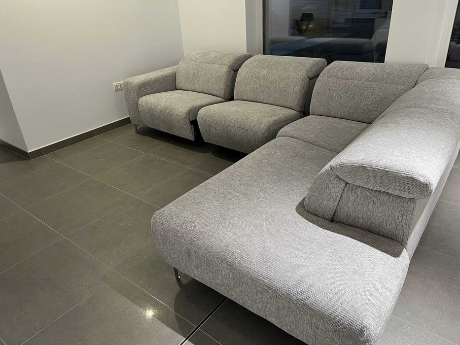 Canapea Premium din Material Textil cu Fotoliu Electric