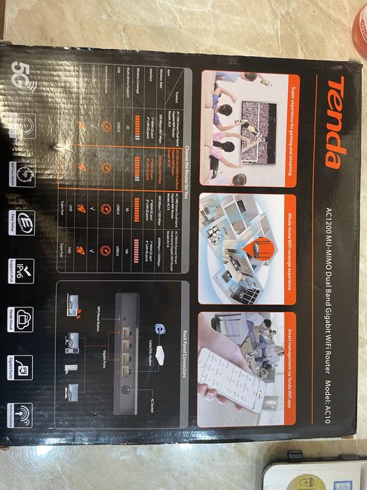 Router wireless Tenda AC1200, model Ac10, 4 antene