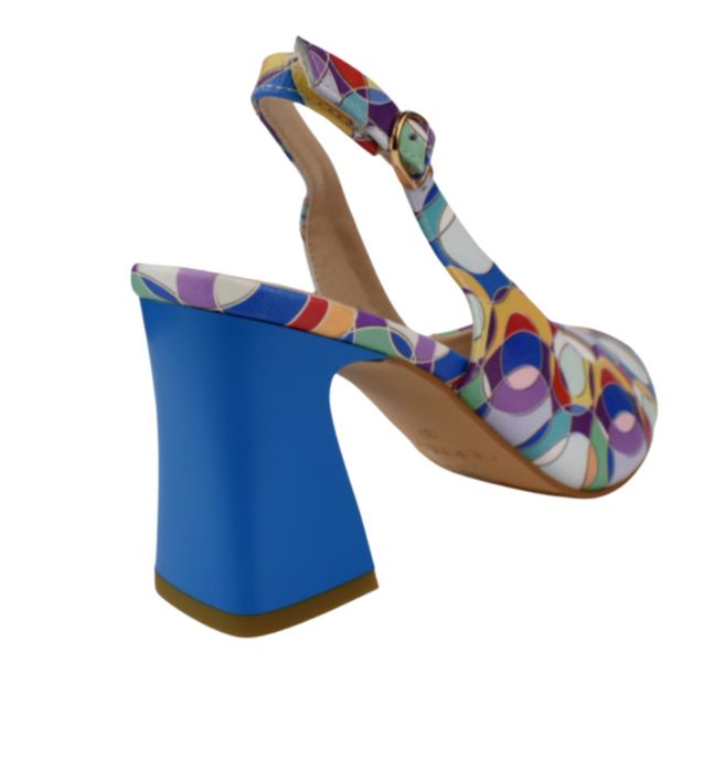 Sandale cu toc patrat din  piele