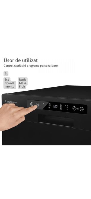 Mașină de spălat vase compactă Turbionaire AVA 6 Black TPDSAVA6CTB