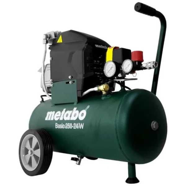 Монофазен маслен компресор за въздух Metabo BASIC 250-24W, 1500 W, 200 л/мин, 8 бара, 24 литра