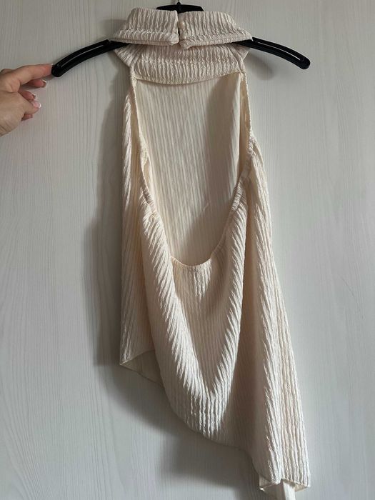 Ефирен дамски летен комплект в бежов цвят - размер S