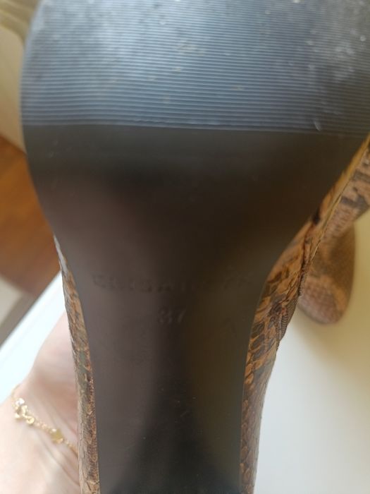 Botine din piele animal print, toc 5 cm, mărimea 37 , folositi