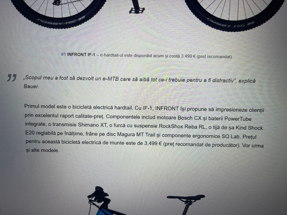 Bicicleta electrică Bosch,iNFRONT,  nu Cube, Giant, KTM