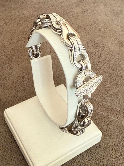 18К Италианска Златна Гривна DIModolo Milano 33г със 7К Диаманти VVS!