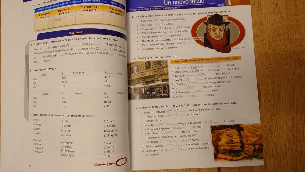 Учебна тетрадка по италиански език Progetto Italiano A1 (1a)