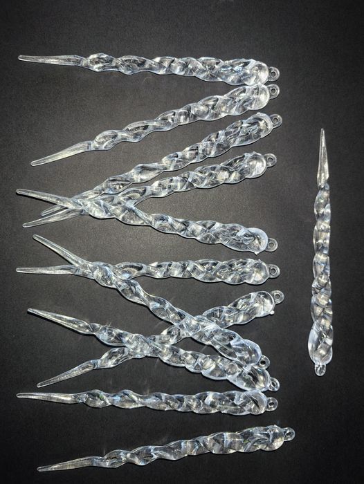 Сосульки акриловые, новогоднее украшение для праздника цена за 1 штт