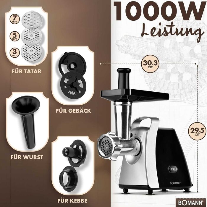 Месомелачка Bomann 1000W FW 6067, липсват приставки