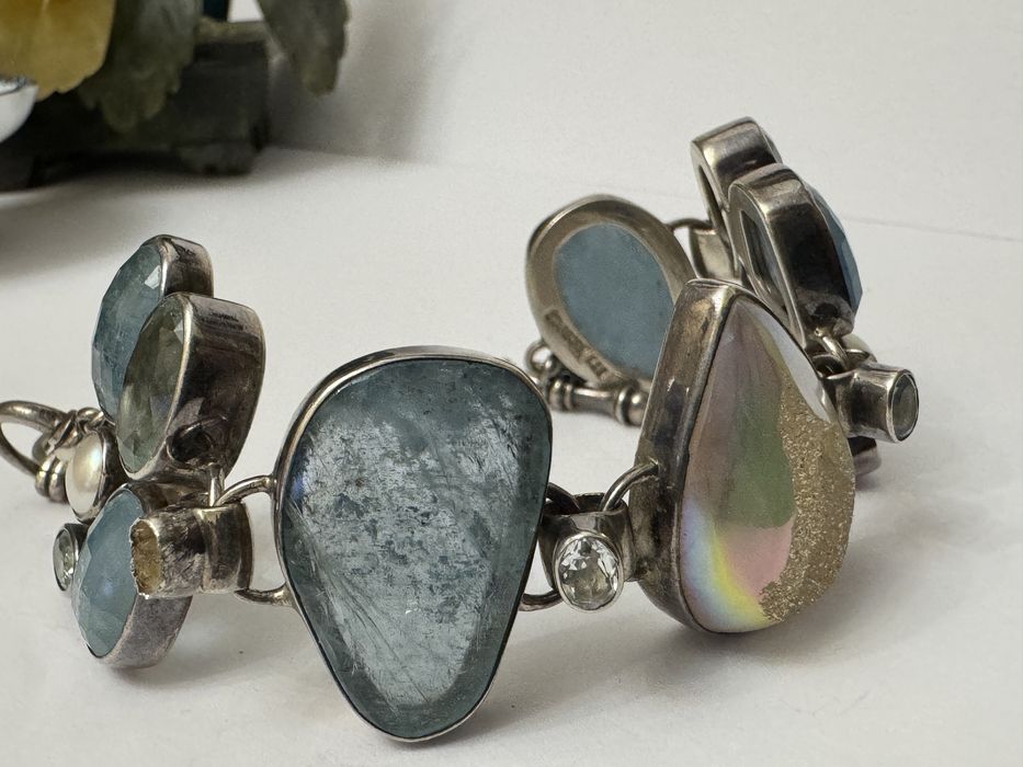 Unicat! Bratara Starborn cu Druzy, aquamarin, topaz, perle. Argint 925