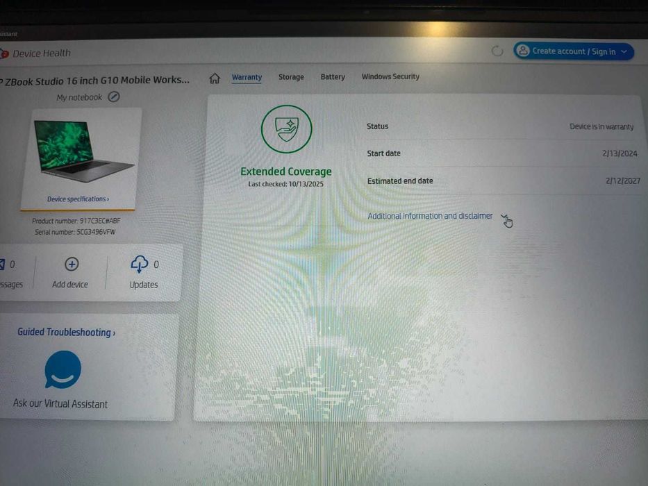 vand hp zbook studio g10 16" i7 16gb ddr5 500gb rtx 4000 ada 12g