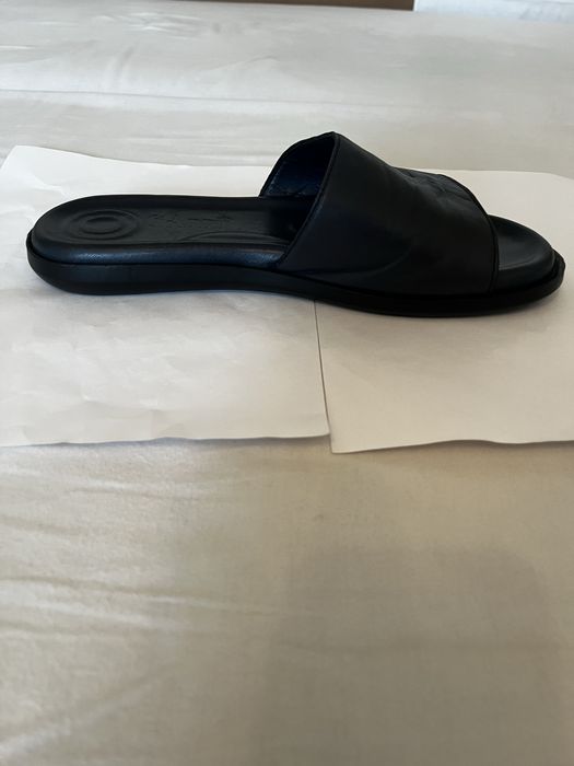 Papuci din piele naturală bleumarin
