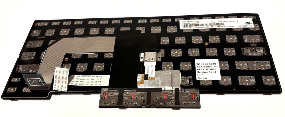 Tastatura laptop Lenovo 01AX434, ThinkPad T470, layout UK English