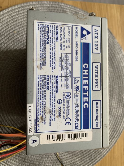 Sursa pc veche utilizata