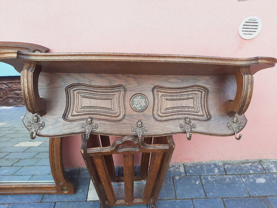 set lemn , lampadar , oglinda,cuier , suport