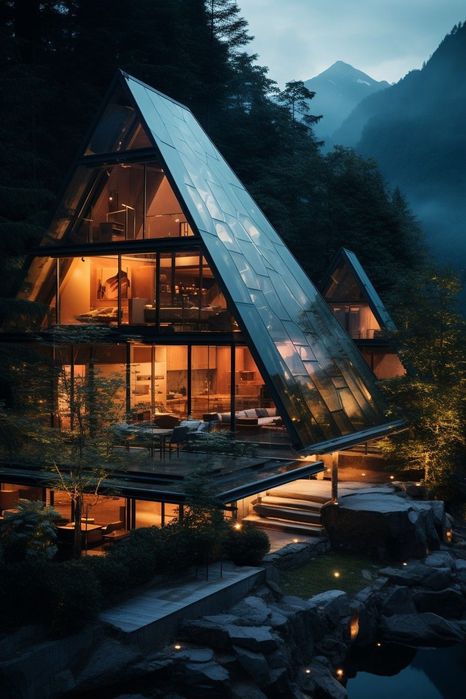 Компактный A-frame дом для небольшого участка