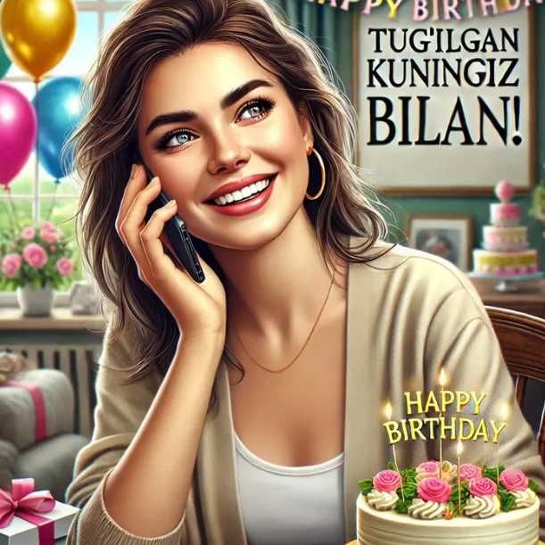 Тугилган кунга чиройли табрик - буюртма клинг