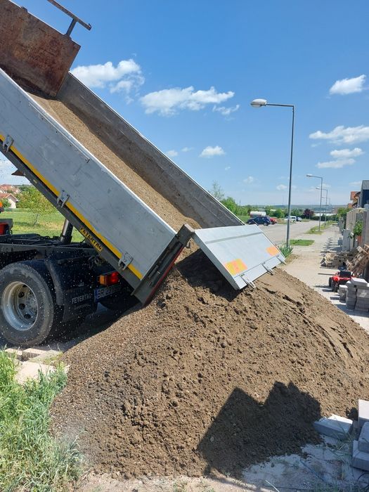 Transport 3-18 tone cu macara paleți, nisip, sorturi, pământ ,lemne,