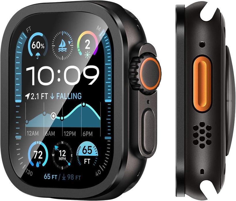 5D Стъклен Протектор за Дисплей за Apple Watch Ultra 2 | Ultra 1 Черен