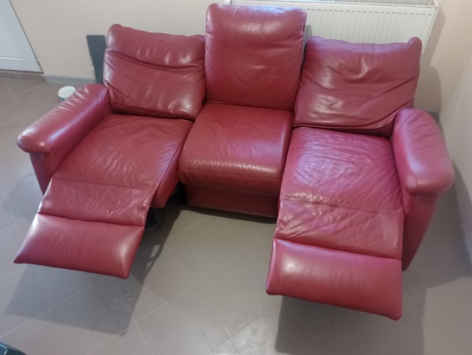 Canapea piele cu recliner