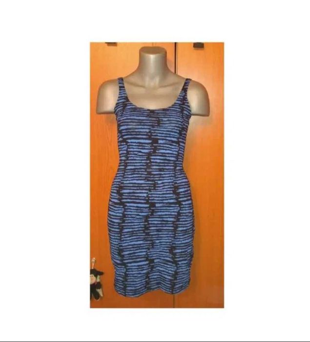 Rochie-Tunica mulata scurta Divided by H&M, negru-albastru