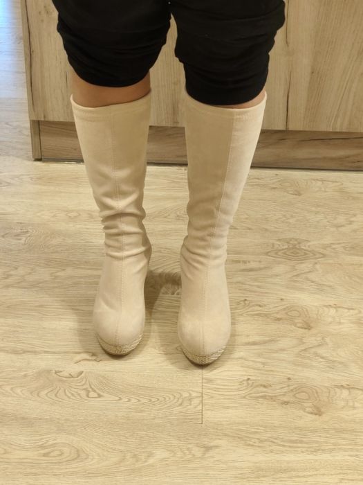 Дамски ботуши-чорап 37
