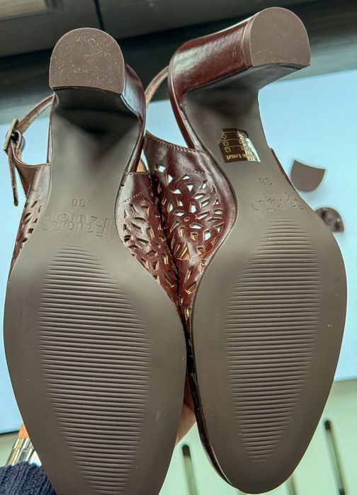 Sandale/Pantofi Fabio Lenzi – Piele Naturală – Maro Cognac – Mărimea