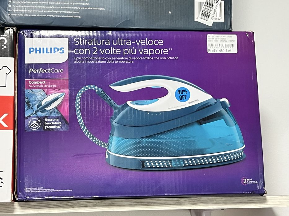 Stație de călcat Philips PerfectCare Compact, OptimalTEMP, 1.5L