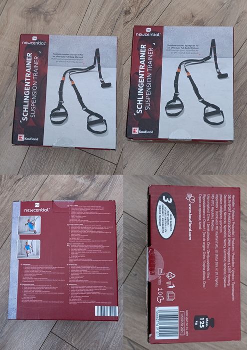 TRX / Benzi antrenament suspension trainer Newcential, negru/roșu.