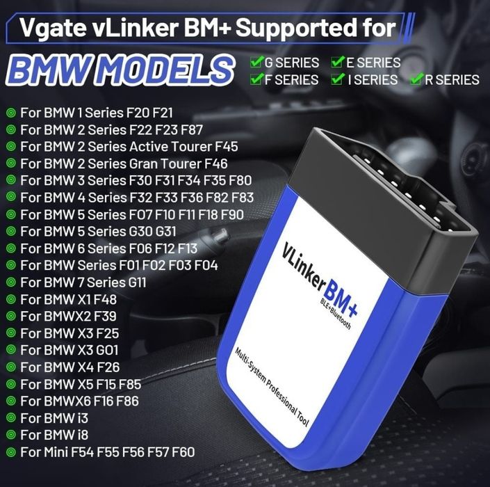 Interfata Bimmerlink BimmerCode iOS sau Android, aparat BT 4.0 Dual Vlinker