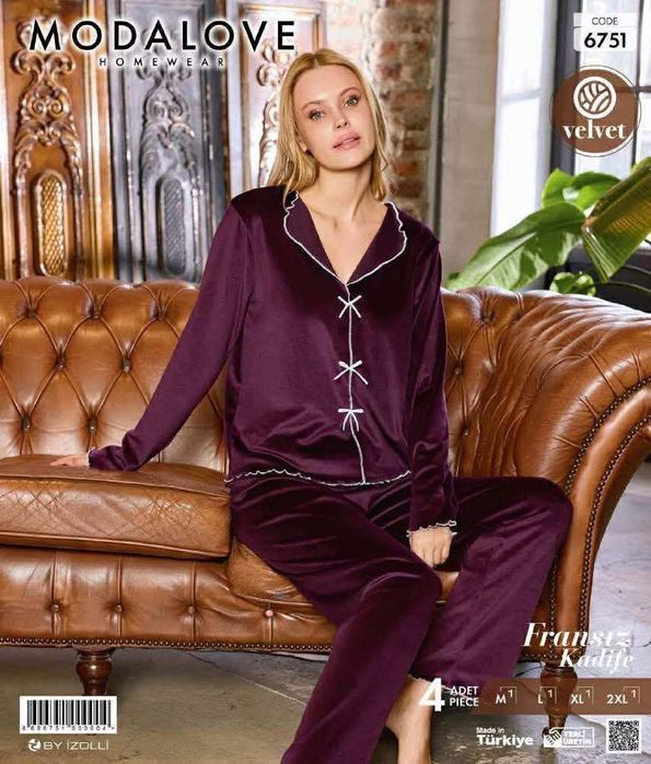 Pijamale dama de catifea