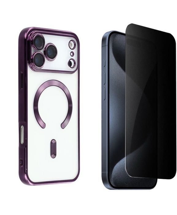 Iphone 17 17 AIR PRO MAX Husa Cercle Clear + Folie Sticla Esd Privacy