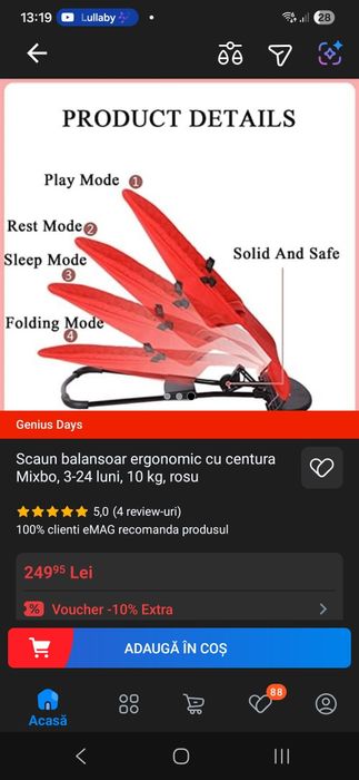 Scaun balansoar ergonomic