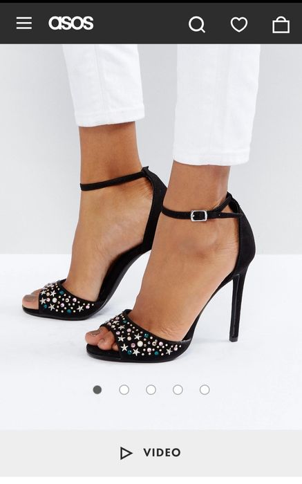 Нова визия - Сандали на ток от синтетичен велур, украсени със звездни