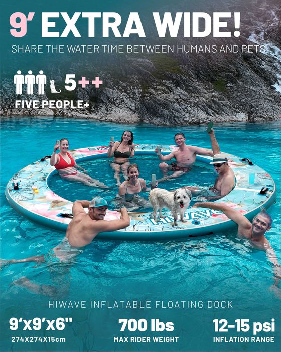 Надуваем воден хамак HIWAVE 274 см – плаващ остров за море и язовир