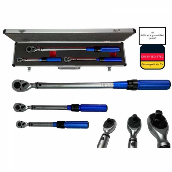 Комплект динамометрични ключове 3 части 1/4'' 3/8'' и 1/2'' KrafTWelle