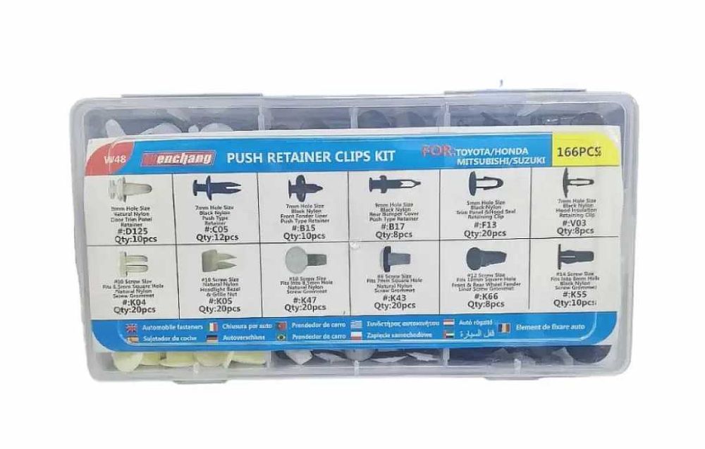 Крепежни елементи/щипки за TOYOTA,HONDA,MITSUBISHI,SUZUKI -166 бр.