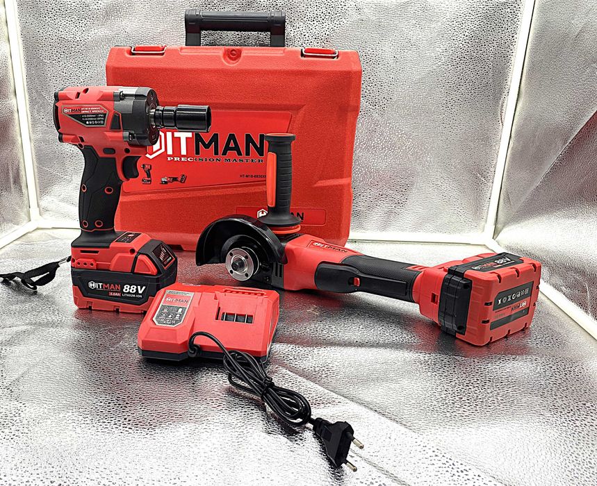 Set Hitman 88V: Polizor + Cheie Impact, 2x baterii!