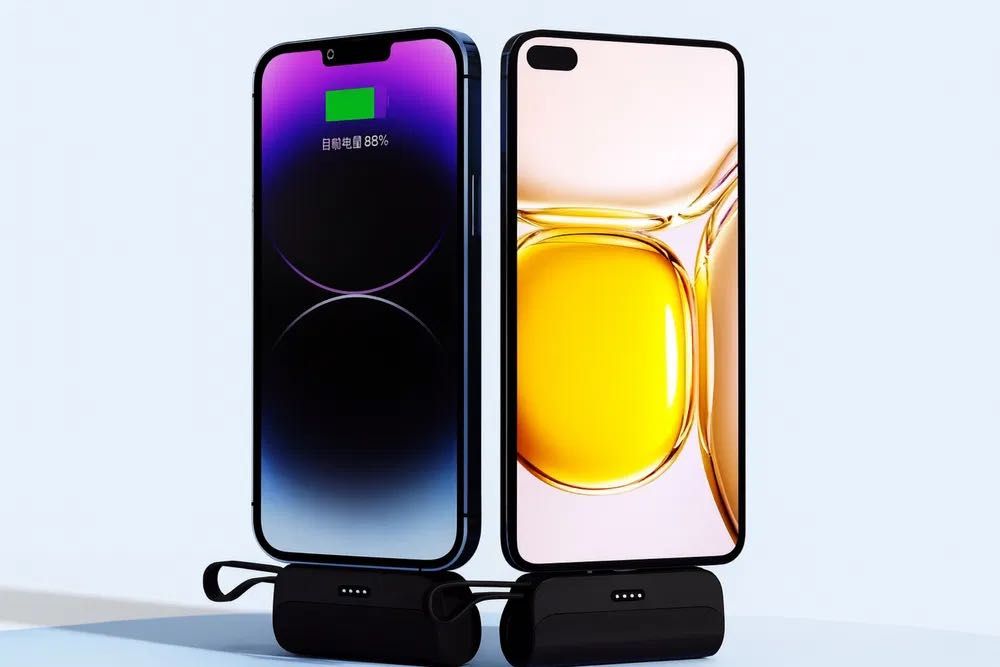 Мини Power Bank 3000mAh с вграден кабел – Android & iPhone