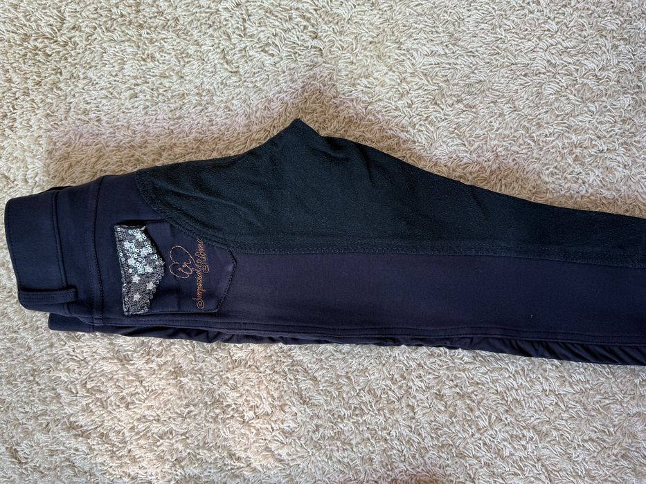 Vand pantaloni calarie Imperial Riding 140 cm, 10 ani,Navy cu sclipic