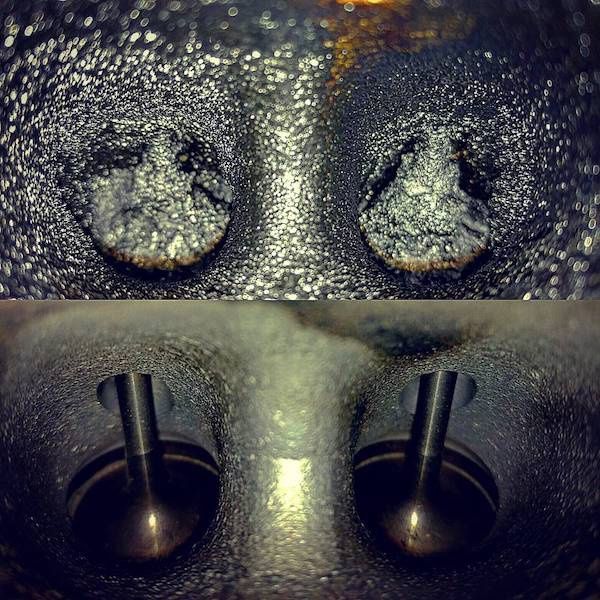 Машинно почистване на всмукателни клапани и портове Walnut Blasting